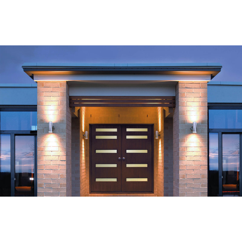 Zilly Nickel 2 - Bulb Outdoor Armed Sconce with Dusk to Dawn