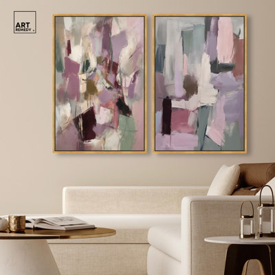Ensemble d'art abstrait sur toile « Earth and Ether Duo » de Art Remedy, cadre noir, 10 x 15