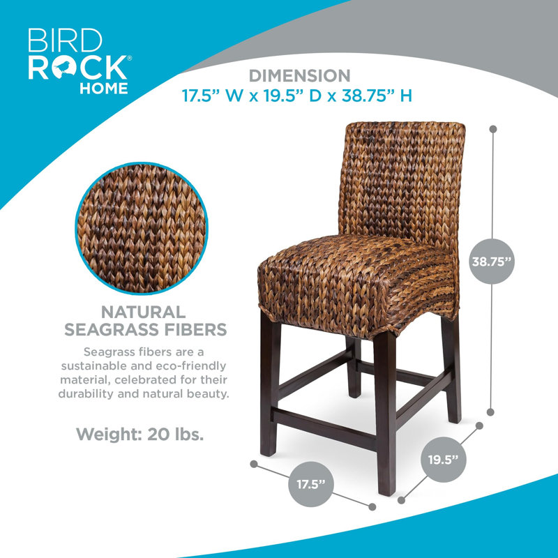 Tabouret de bar à hauteur de comptoir BirdRock Home 38,75 po, espresso