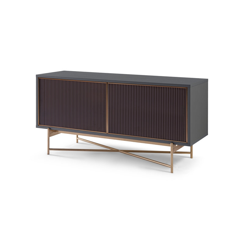 Amoriana TV Stand for TVs up to 50", Grey/Bronze/Amber
