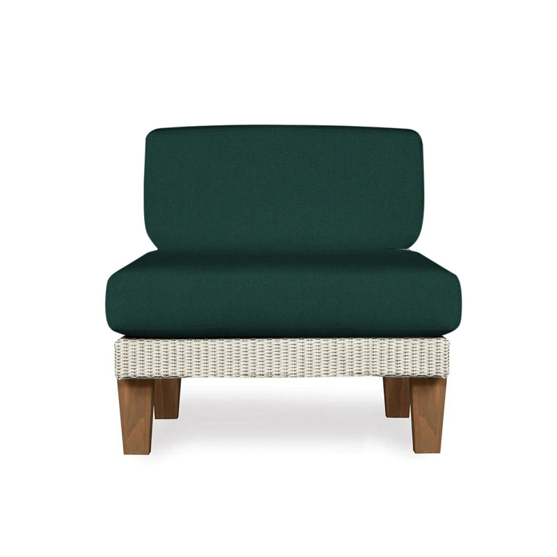 Catalina Outdoor Teak Lounge Chair, Beach Navy, Linen