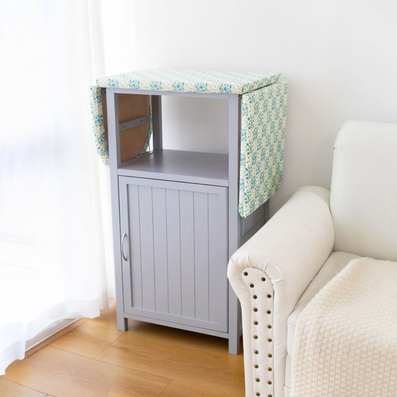 Planche à repasser avec armoire de rangement, Gris