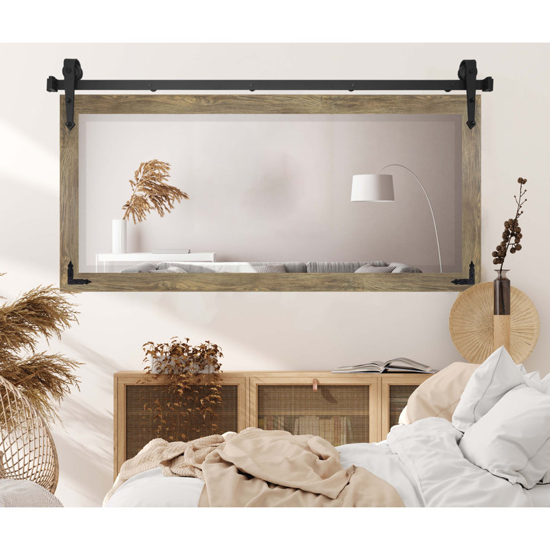 Neace Flat Mirror, 32" H x 66" W, Brown
