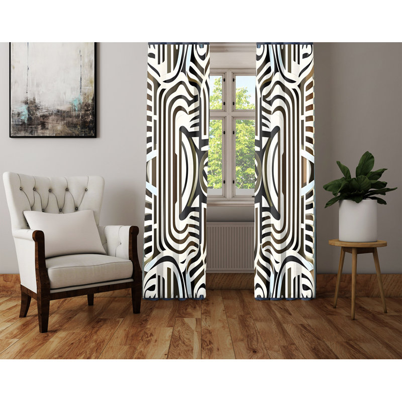 Diako Semi Sheer Curtain Pair, 20" W x 52" L