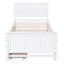 Lit plateforme simple avec lit gigogne et tiroirs, blanc