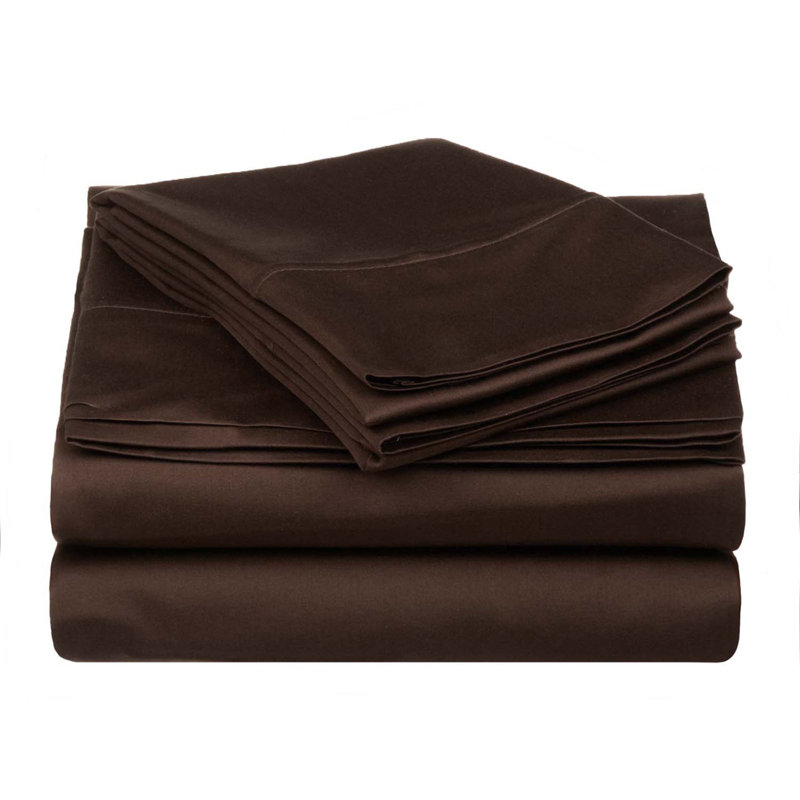 Ensemble de draps Edmont , Lit double, Chocolat