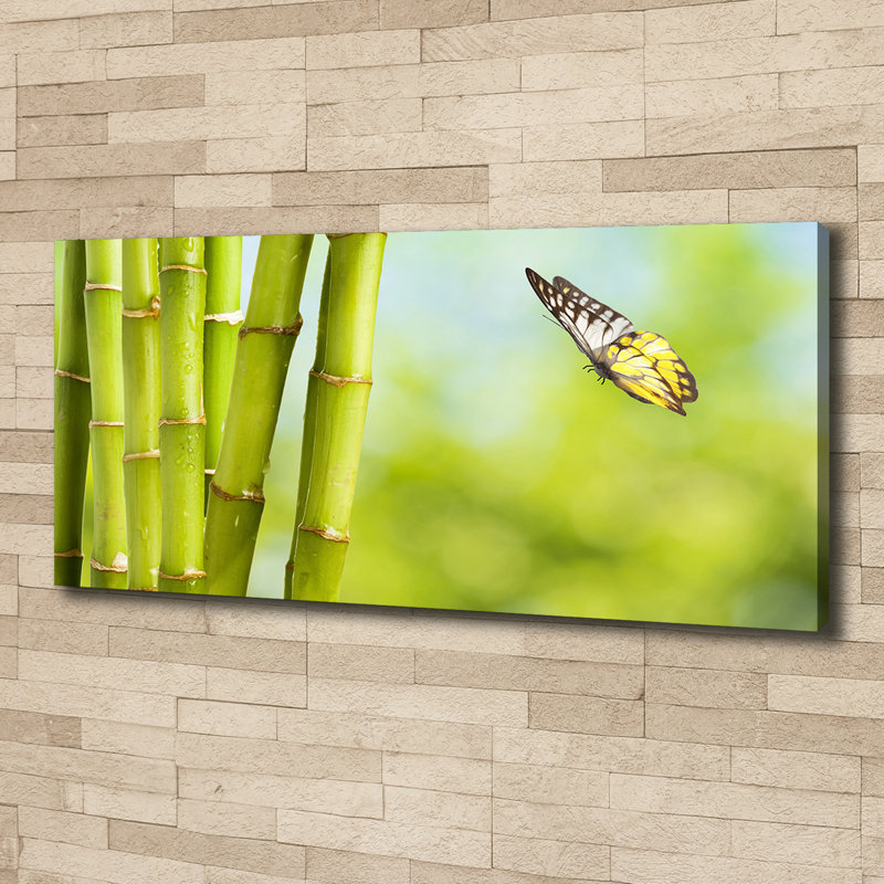 Bamboo And Butterfly - Wrapped Canvas Print
