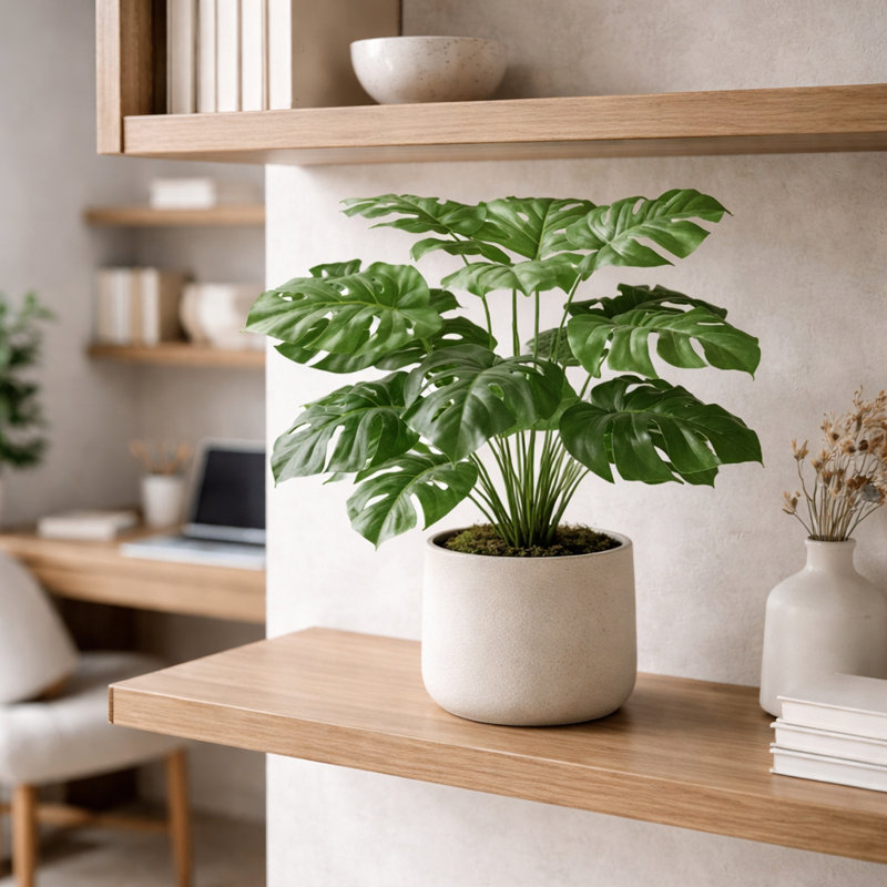 Faux Plant in Pot Liner, 60cm H x 60cm W x 60cm D
