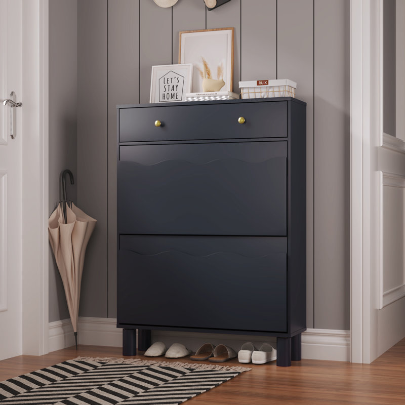 15 Pair Stackable Shoe Storage Cabinet, Blue