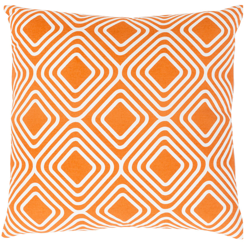 Ballina Geometric Down Throw Pillow, 22" H x 22" W x 5" D, Orange