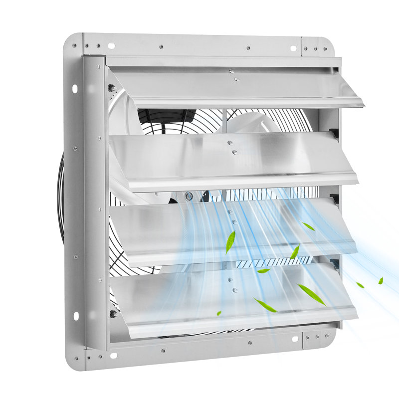 Ventilateur d'extraction 14 pouces, 1500 CFM, fixé au mur avec volets roulants automatiques, pour grenier, garage, serre