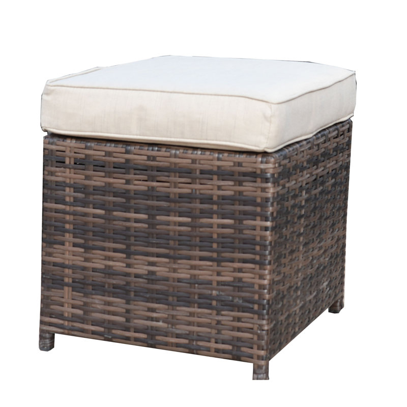 2 chaises de patio et 2 repose-pieds avec coussins Guynn