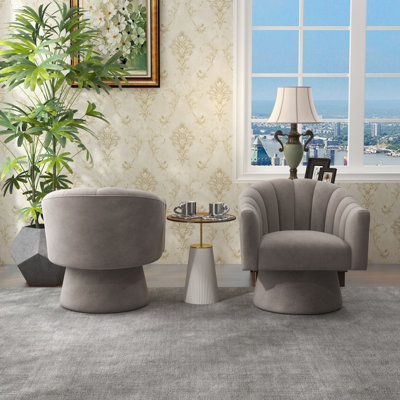 Fauteuil demi-tonneau pivotant de 25,2 po Iryanna
