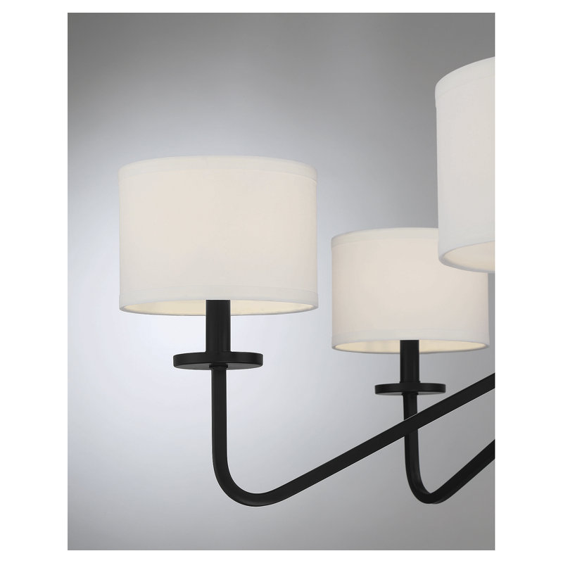 Loudoun 6 - Light Shaded Classic Chandelier in Matte Black, Matte Black
