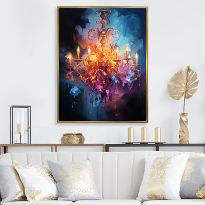 Chandelier Energetic Fusion Framed On Canvas Print