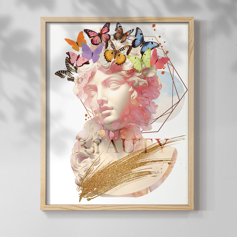 Greek Goddess II Framed Print - Solid Wood, Natural, 15" H x 12" W