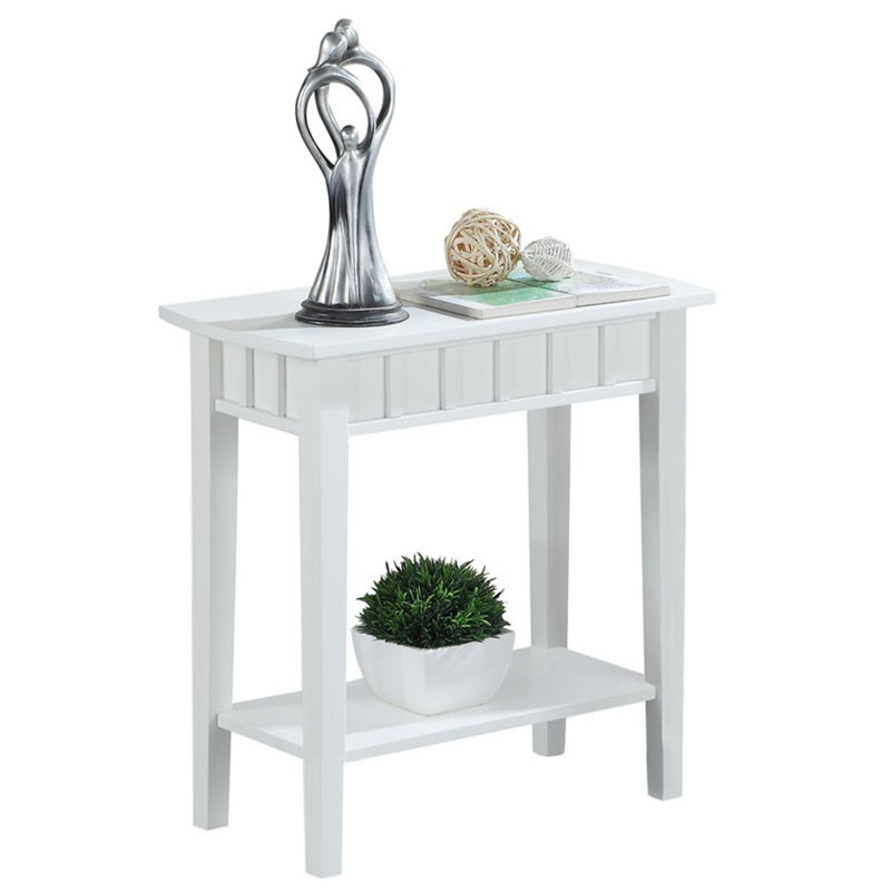 Table de bout avec tablette Bolander, Blanc, H 24 po x l 24 po x P 12 po