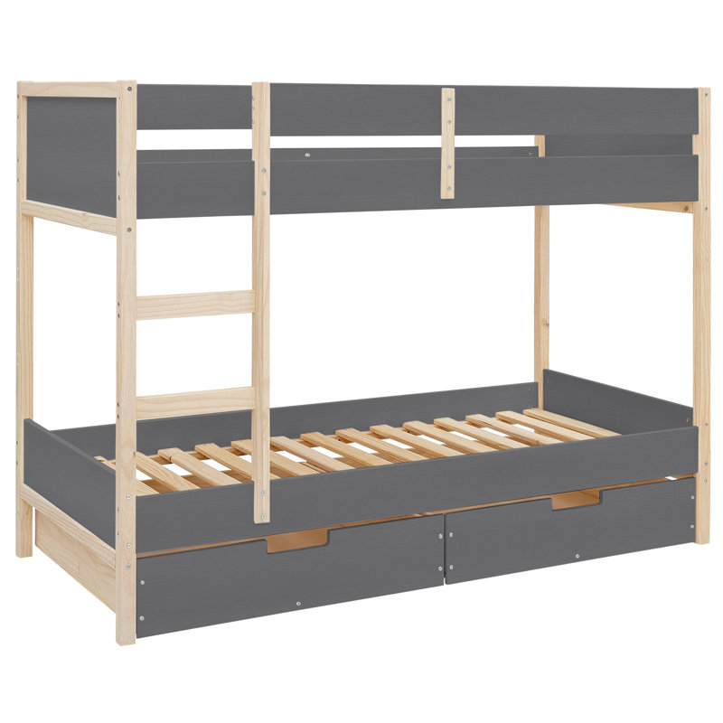 Reynold European Single (90 X 200 Cm) Bunk Bed, Grey