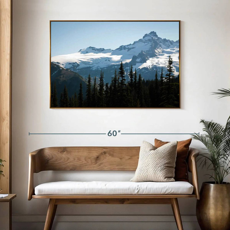 Mont Rainier, 46 po x 31 po, Cadre flottant doré