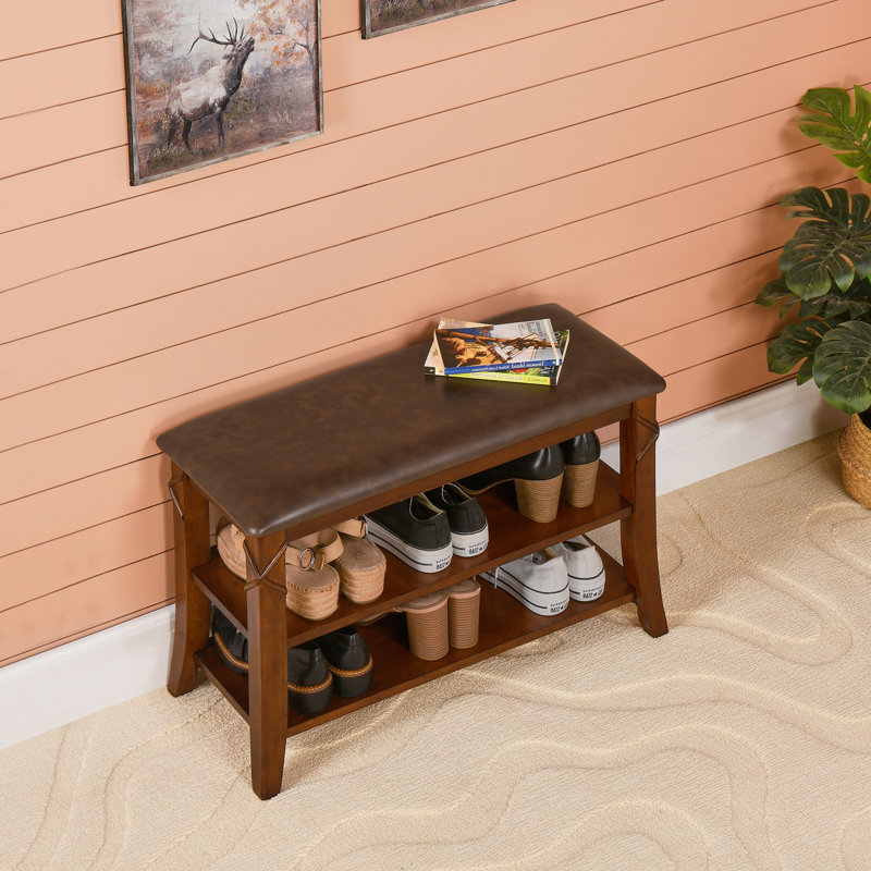 Banc de rangement pour chaussures à 3 niveaux Traditonal