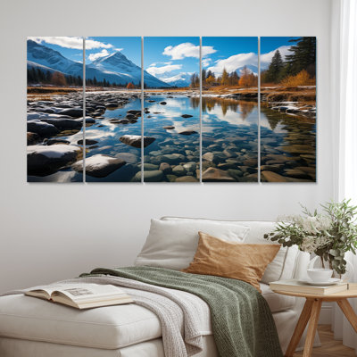 Ensemble de 5 décorations murales «Canada Majestic Rockies I» en métal