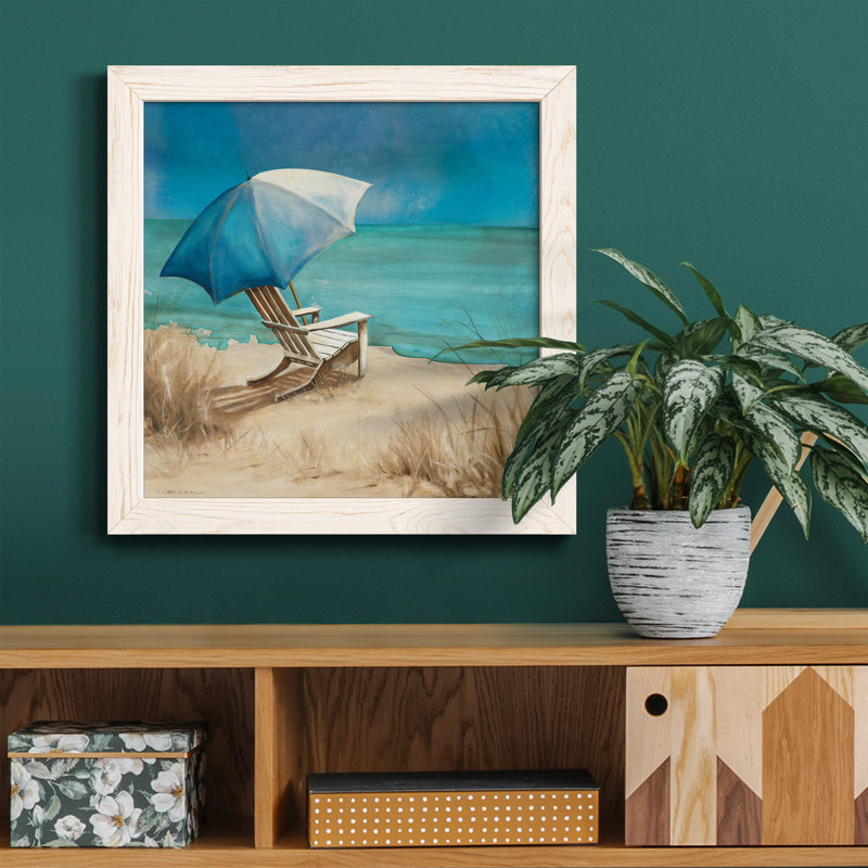 Delray Sandpiper II - peinture sur toile encadrée, H 31,5 po x l 31,5 po x P 1,5 po, Cadre blanc