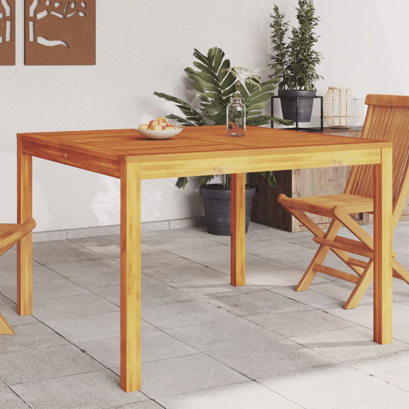 Izabelle Square Outdoor Dining Table, Light Brown, 74cm H x 200cm W x 90cm L