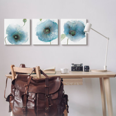 " Modern Poppy Flower Shapes " by Carol Robinson 3 - Pieces