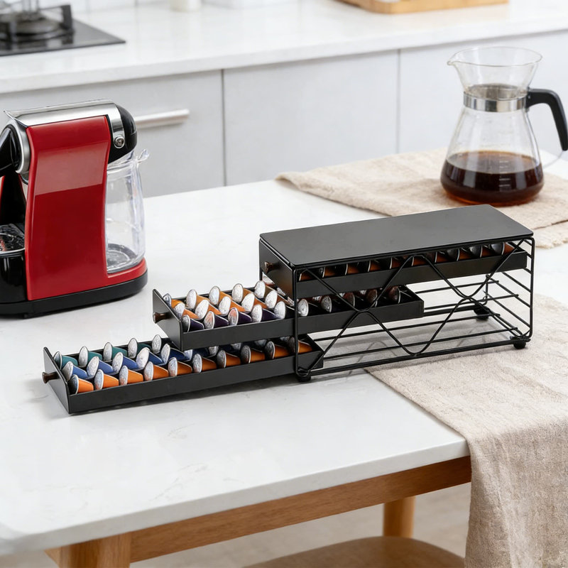 Organisateur de tiroir de rangement Pod, support de comptoir à 3 niveaux avec capacité de 90 capsules pour la cuisine et le bureau