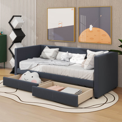 Litherland Daybed with Two Drawers and Wood Slat