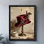 Art encadré noir, chapeau rouge rétro, impression de réalisme élégant-1694689024