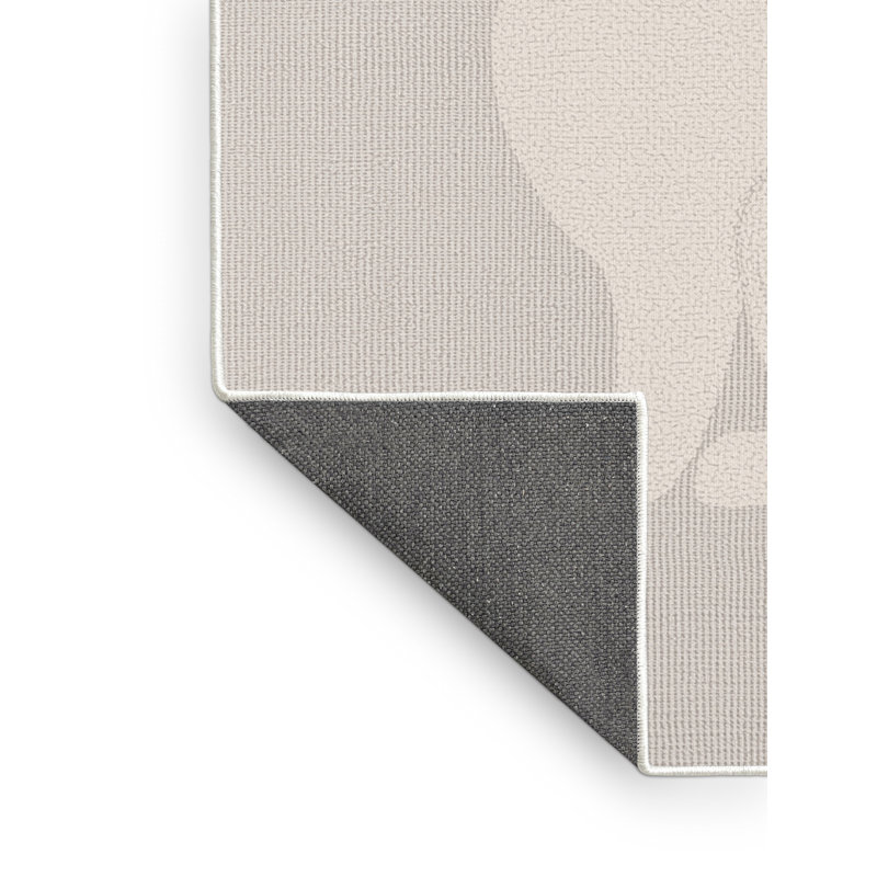 Soft Plush Faning Easter Modern & Contemporary Abstract Area Rug in Beige – White Binding, 3x5