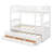 Twin Over Twin Wood Bunk Bed With Trundle And Drawers,White
