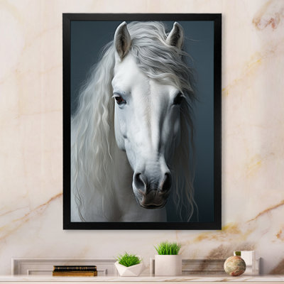 Kendallyn " White Horse Crisp Monochrome "