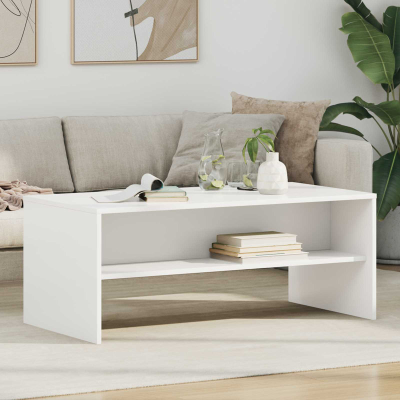 Coffee Table with Storage, White