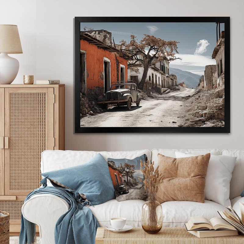 «Dominic Rustic Village», reproduction sur toile encadrée, Cadre photo noir, H 12 po x l 20 po x P 1 po