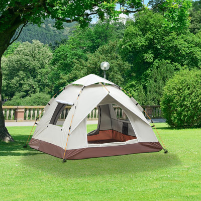 Quick-Fold Tent With Ventilation Window - Beige