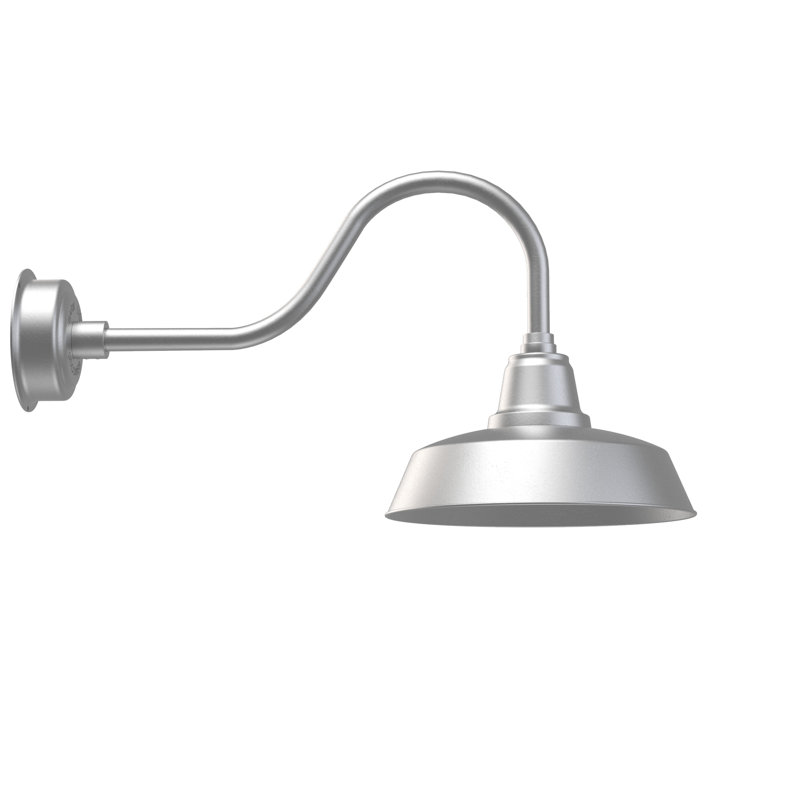 Luminaire de grange d’extérieur Vandervliet, Argent galvanisé, H 16,87 po x l 14 po x P 30,75 po
