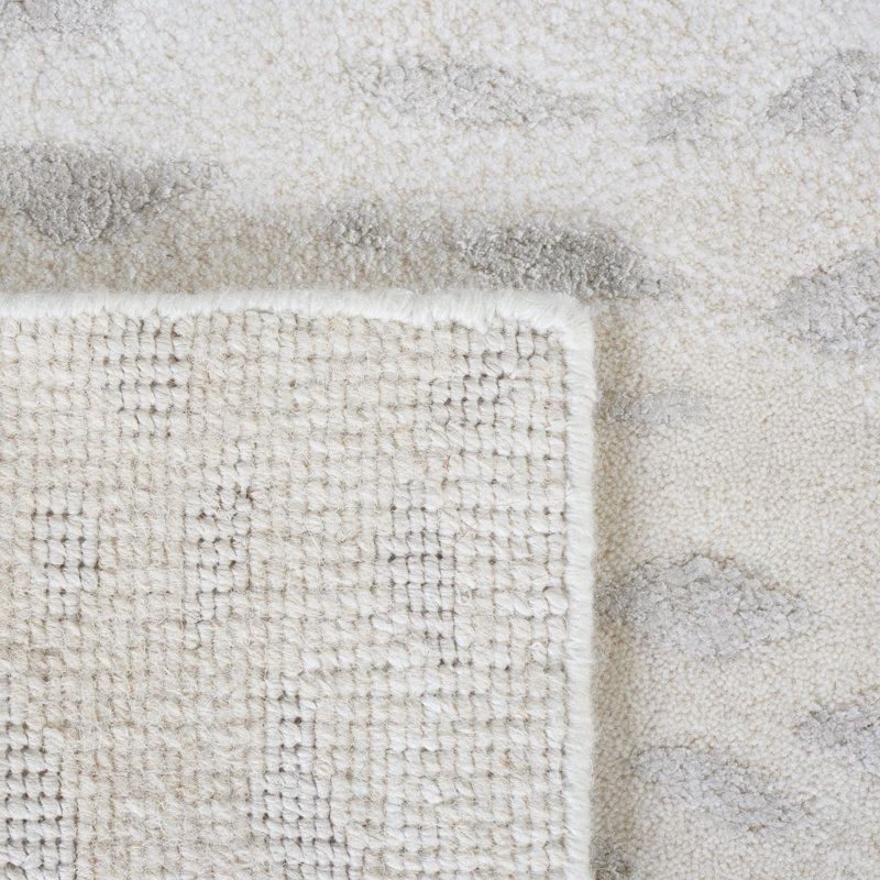 Tapis tibétain en laine / viscose / coton à motif animal noué à la main ivoire / beige, Rectangle 9 pi x 12 pi