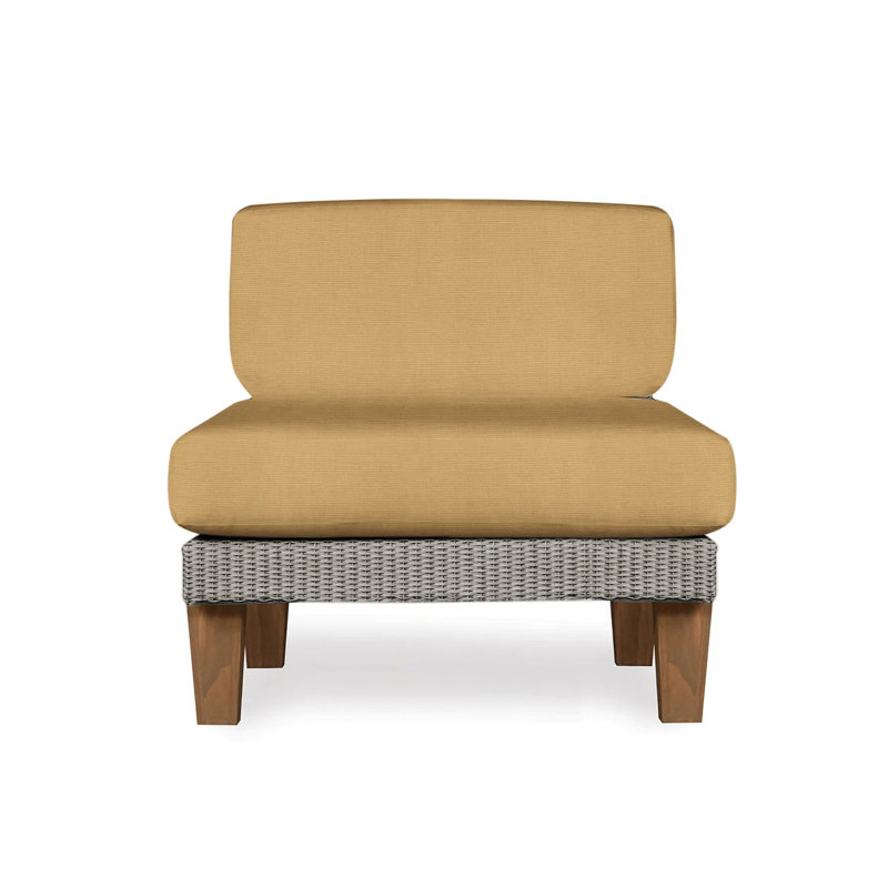 Catalina Outdoor Teak Lounge Chair, Canvas Black Sunbrella® Canvas, Pewter