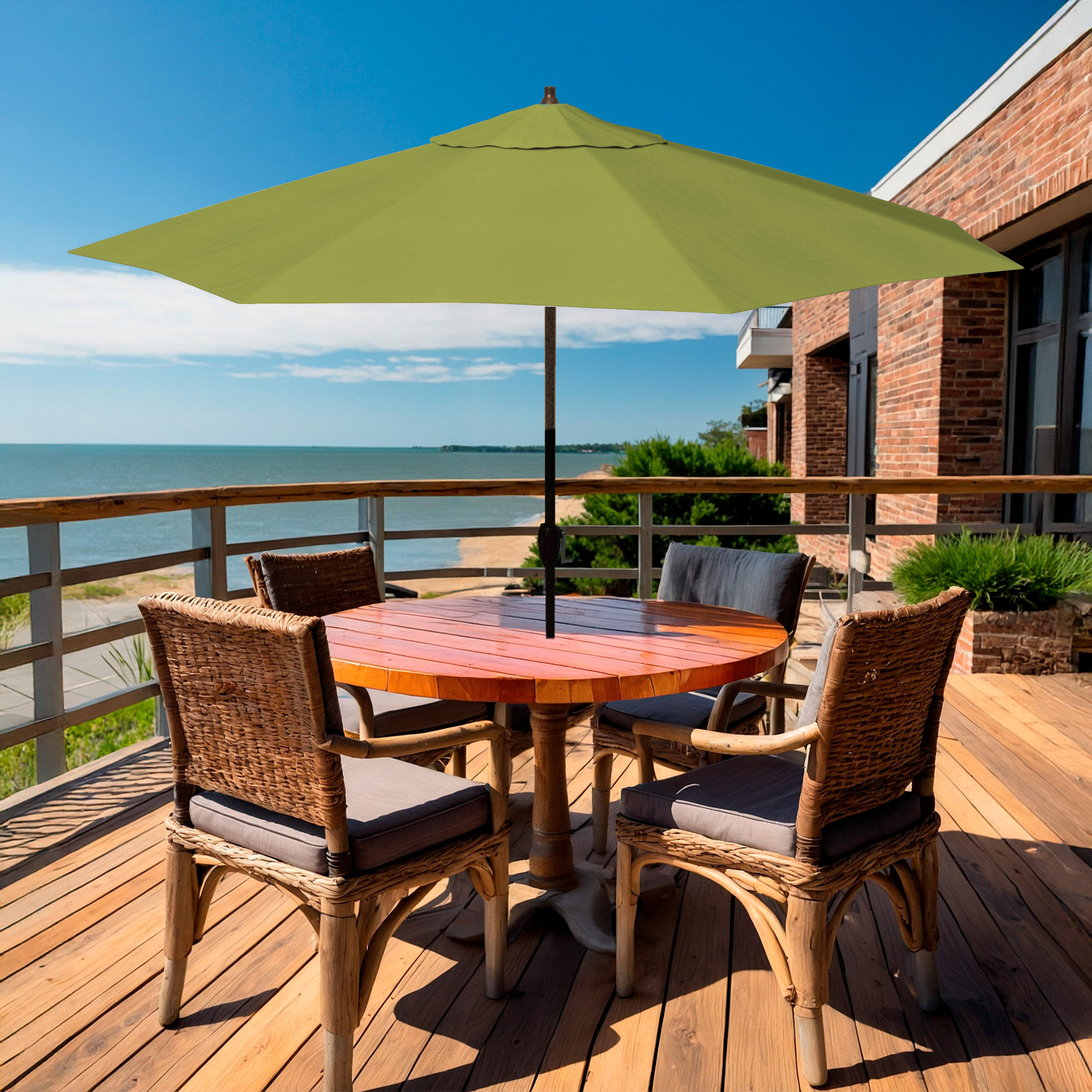 Deshaun 9' Market Sunbrella® Umbrella, Canvas Parrot Sunbrella® Canvas