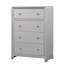 Commode luxueuse 1 pièce nickel brossé avec poignées 4 tiroirs à queue d'aronde anglaise