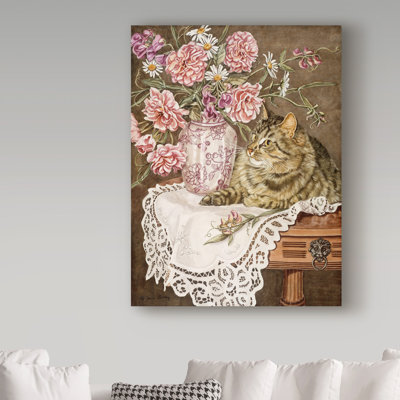 Gilstrap 'Sweet Peas and Roses' Acrylic Painting Print on Wrapped Canvas