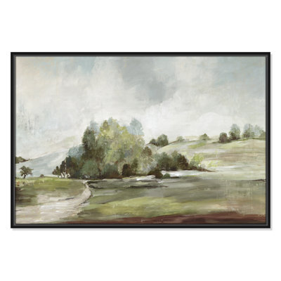 Concorde Green Country Road by Allison Pearce - Floater Frame Print on Canvas