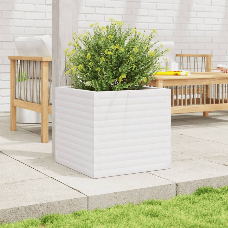 2 Outdoor Planter, 46cm H x 50cm W x 50cm D, White