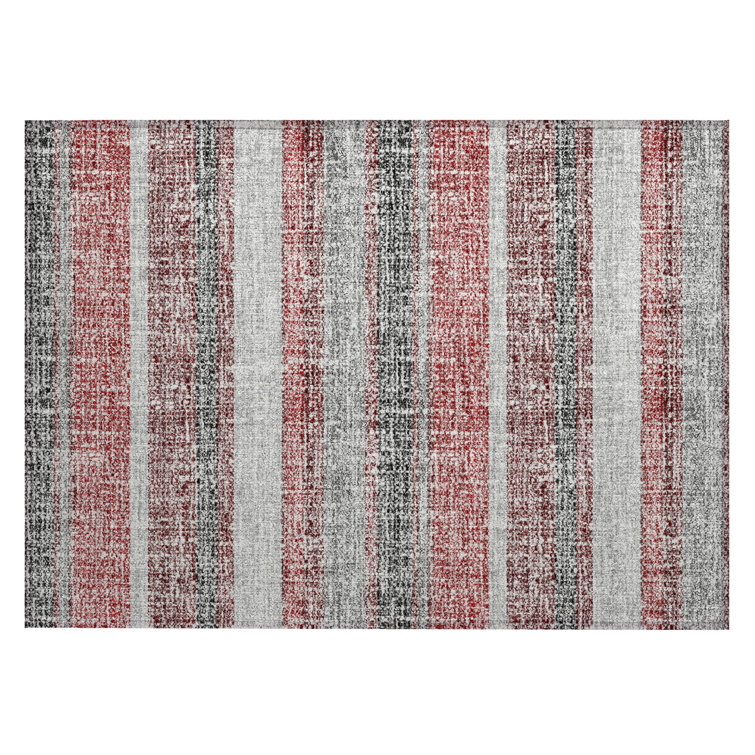 Machine Washable Indoor/Outdoor Xhevrie Burgundy Rug