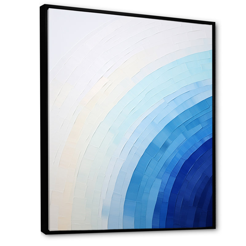 Arc bleu et blanc de la simplicité, H 32 po x l 24 po x P 1 po, Cadre flottant noir