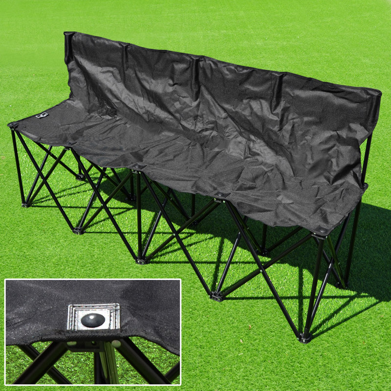 Banc de camping pliant Kailee, Noir