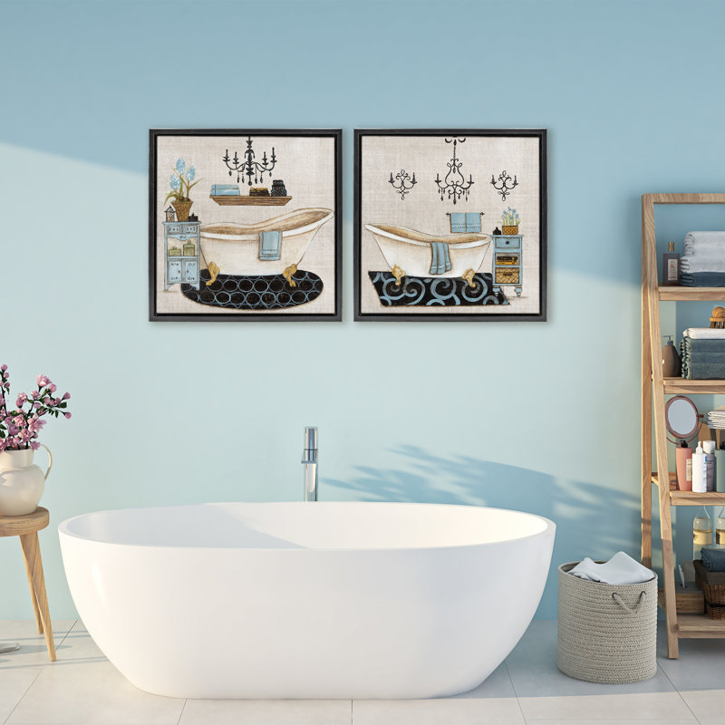 Ensemble de cadre flottant 2 pièces Relaxation Bathroom, design par Janet Tava, H 25 po x l 25 po
