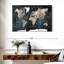 «World Map Aged Wooden World Map», reproduction sur toile-92518821